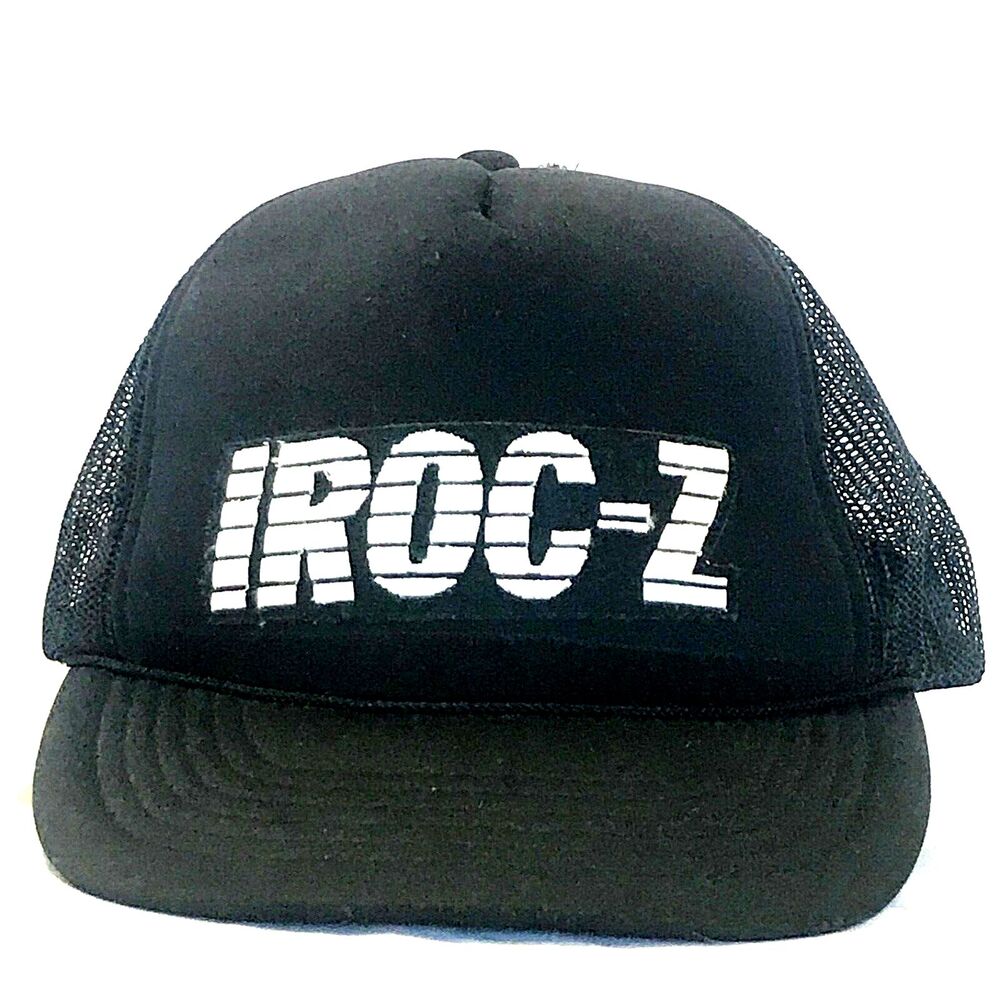 IROC-Z 28 Vintage SnapBack Cap RARE Mesh Trucker Black Chevy Camaro Foam 1980s
